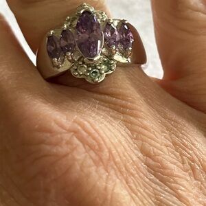 Elegant Purple Gemstone Silver Ring